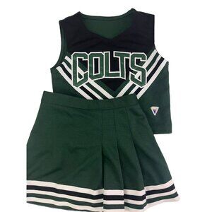 COLTS Child Cheerleader Uniform Outfit Costume Girls Small Top 32" Skirt 23"